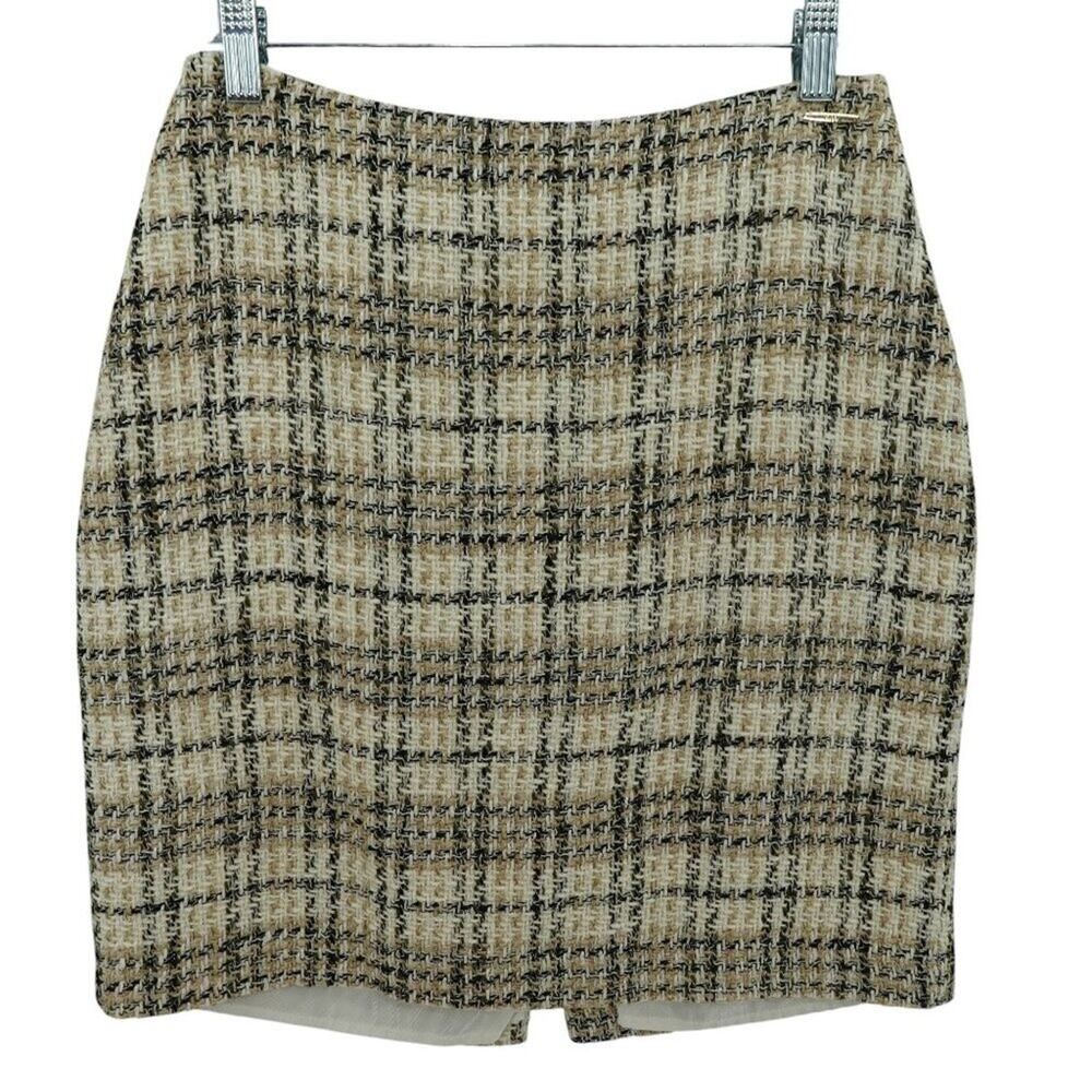 Elie Tahari Tweed Plaid Mini Skirt Women's Sz 6 - Picture 3 of 13